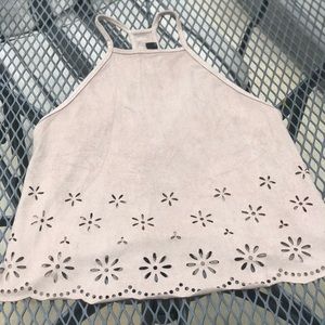 Tan high neck tank top